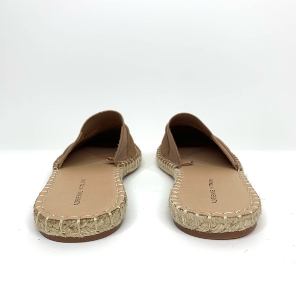 Adrienne Vittadini Arnie Tan Espadrille Flat Mule Sandal Faux Leather Size 9 - Picture 4 of 15